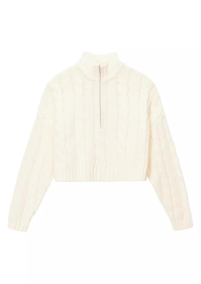 STAUD Hampton Rib-Knit Cropped Sweater