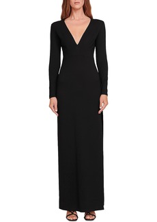 STAUD Ink Womens Plunging Maxi Evening Dress