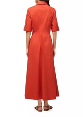 STAUD Joan Stretch-Cotton Maxi Shirtdress