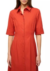 STAUD Joan Stretch-Cotton Maxi Shirtdress