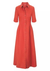 STAUD Joan Stretch-Cotton Maxi Shirtdress