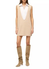 STAUD Leslie Cashmere-Cotton Shirt Minidress