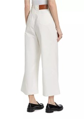 STAUD Luca Stretch Cotton Wide-Leg Crop Pants