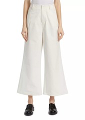 STAUD Luca Stretch Cotton Wide-Leg Crop Pants