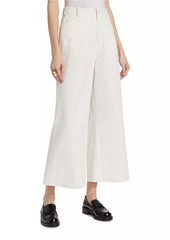 STAUD Luca Stretch Cotton Wide-Leg Crop Pants