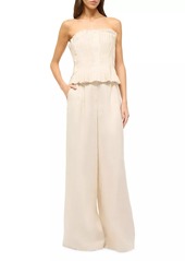 STAUD Luisa Linen Wide-Leg Trousers