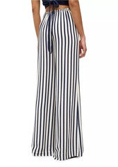 STAUD Luke Striped Wide-Leg Pants