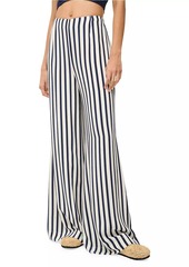 STAUD Luke Striped Wide-Leg Pants