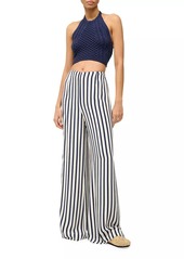 STAUD Luke Striped Wide-Leg Pants