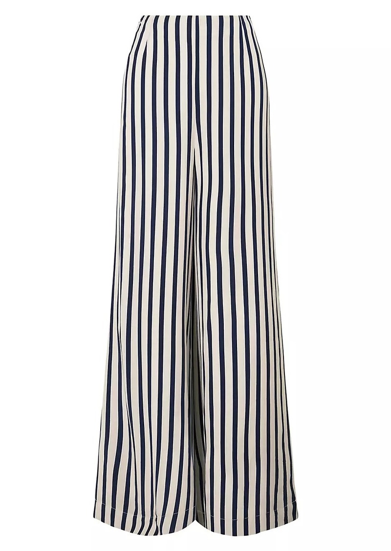 STAUD Luke Striped Wide-Leg Pants