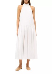 STAUD Marlowe Poplin Halter Maxi Dress