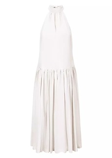 STAUD Marlowe Poplin Halter Maxi Dress