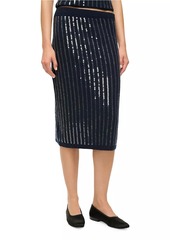 STAUD Mimi Sequined Midi-Skirt