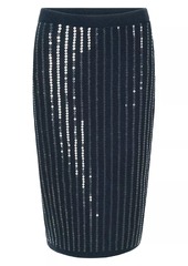 STAUD Mimi Sequined Midi-Skirt