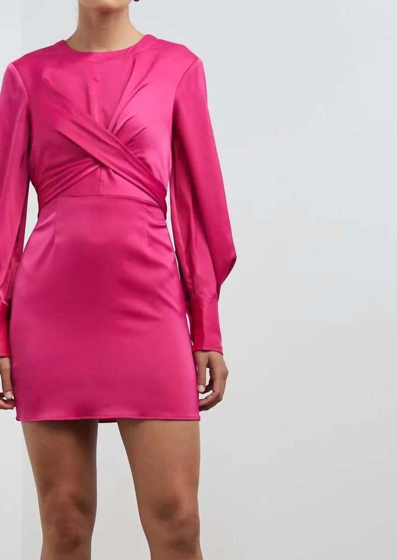 STAUD Mini Crosshill Dress In Shocking Pink