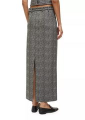 STAUD Murray Belted Bouclé Maxi Skirt