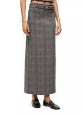 STAUD Murray Belted Bouclé Maxi Skirt