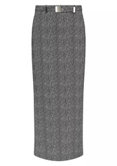 STAUD Murray Belted Bouclé Maxi Skirt