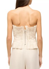 STAUD Parma Linen Pleated Tube Top