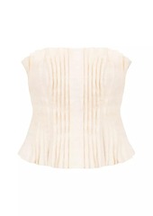 STAUD Parma Linen Pleated Tube Top