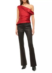 STAUD Phare Asymmetric Silk-Blend Top