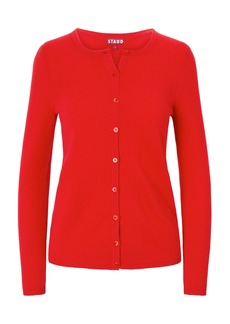 STAUD - Adan Knit Cashmere Cardigan - Red - L - Moda Operandi