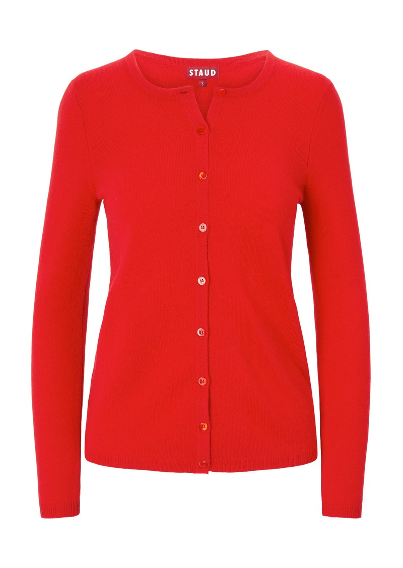 STAUD - Adan Knit Cashmere Cardigan - Red - L - Moda Operandi