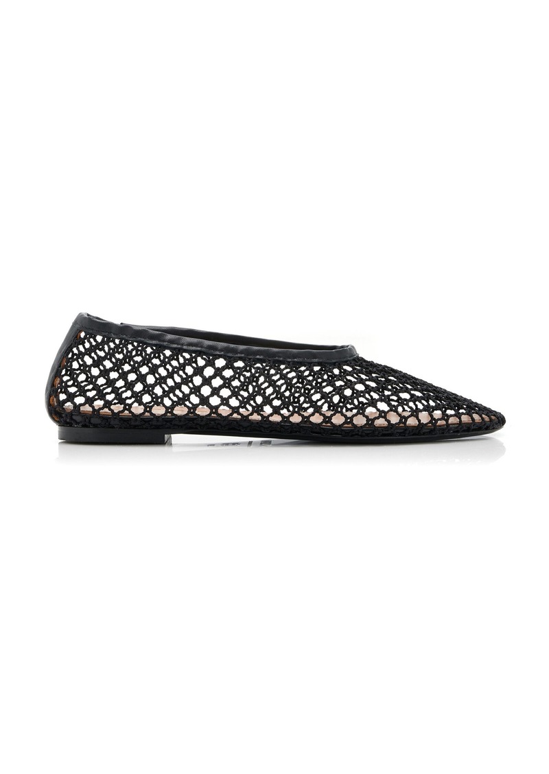 STAUD - Alba Netted Ballet Flats - Black - IT 37 - Moda Operandi