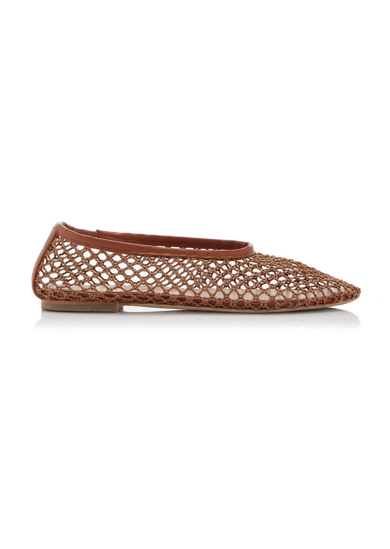 STAUD - Alba Netted Ballet Flats - Brown - IT 39.5 - Moda Operandi