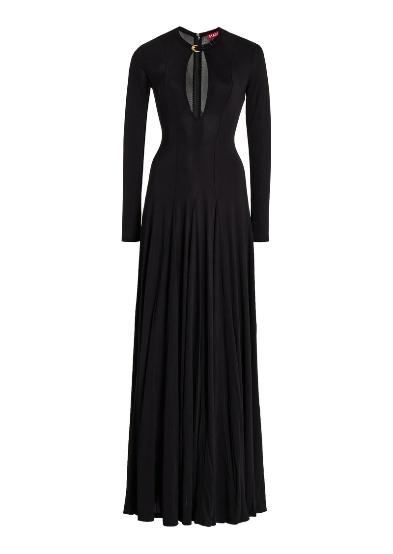 STAUD - Amerie Cutout Jersey Maxi Dress - Black - M - Moda Operandi