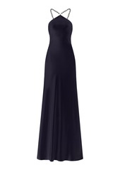 STAUD - Cadence Hardware-Detailed Satin Maxi Dress - Navy - US 8 - Moda Operandi