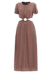 Staud - Calypso Printed-crepe De Chine Maxi Dress - Womens - Brown Multi