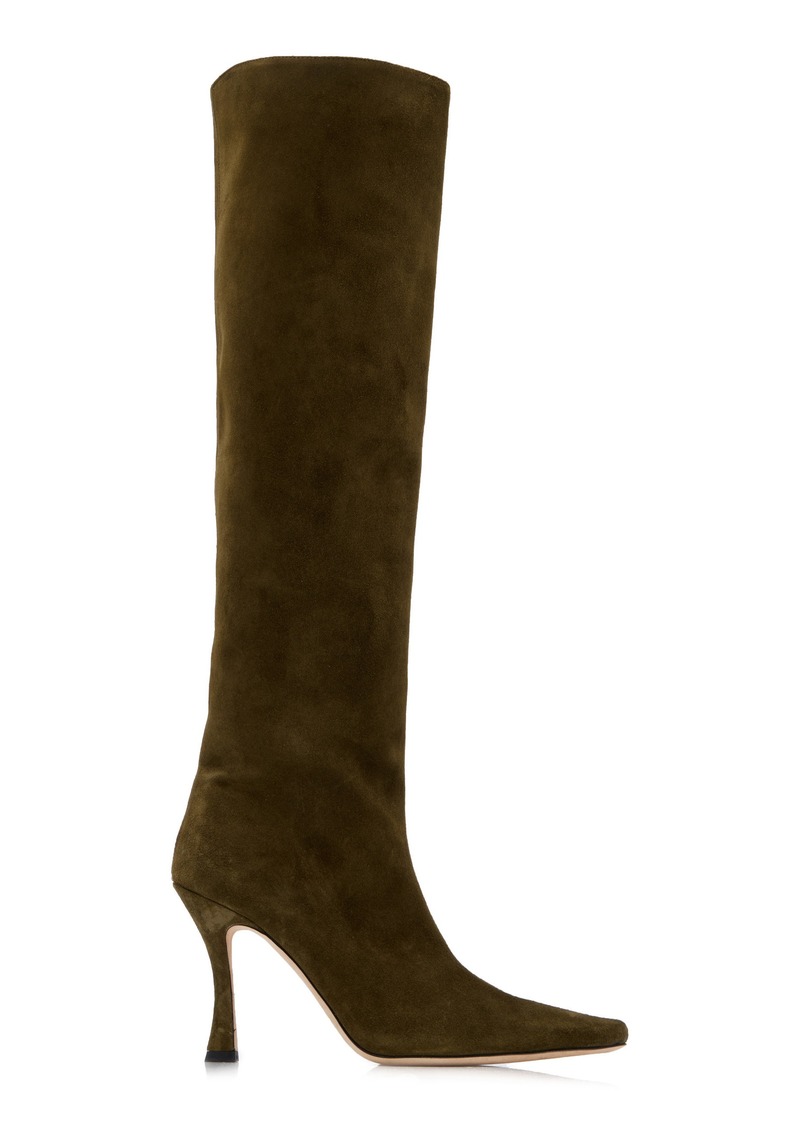 STAUD - Cami Suede Knee Boots - Green - IT 38 - Moda Operandi