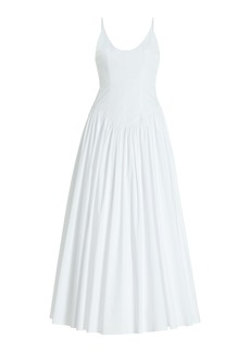 STAUD - Dena Stretch-Cotton Maxi Dress - White - US 8 - Moda Operandi