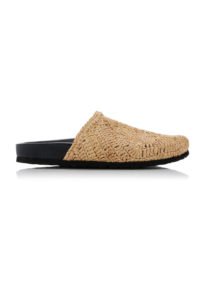 STAUD - Dia Raffia Slides - Tan - IT 38 - Moda Operandi