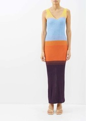 Staud - Diana Colour-blocked Knit Midi Dress - Womens - Multi
