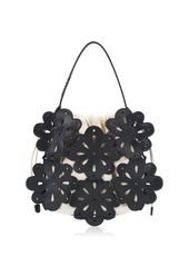 STAUD - Flora Laser-Cut Leather Basket Bag - White - OS - Moda Operandi