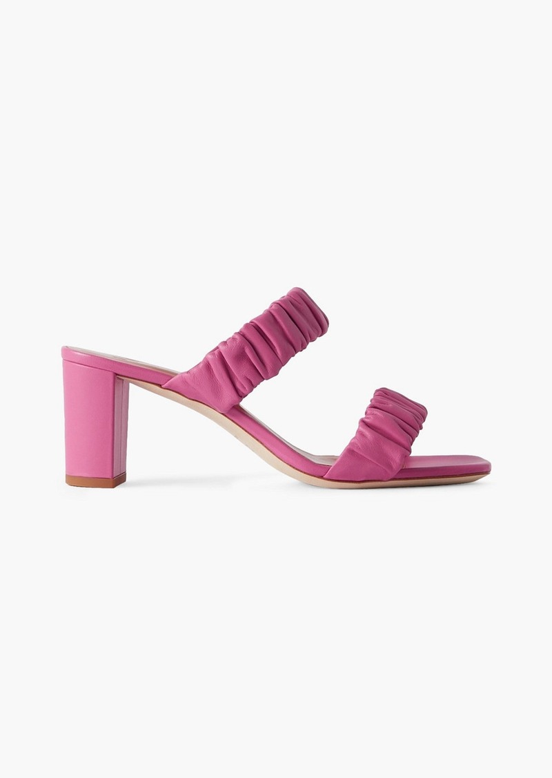 Staud - Frankie ruched leather mules - Pink - EU 35