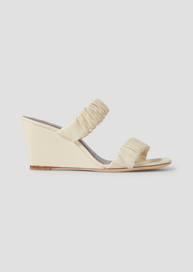 Staud - Frankie ruched leather sandals - White - EU 35