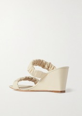 Staud - Frankie ruched leather sandals - White - EU 35