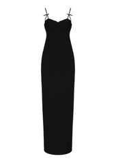 STAUD - Georgina Bow-Detailed Bustier Maxi Dress - Black - US 10 - Moda Operandi