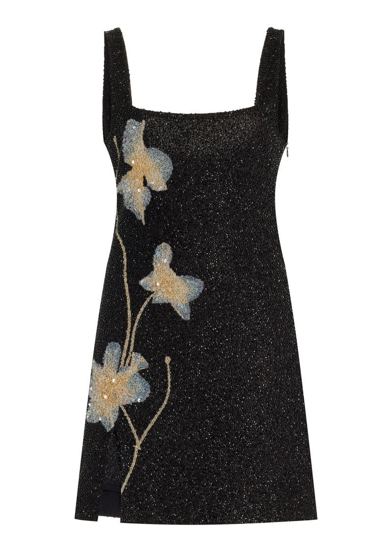 STAUD - Le Sable Embellished Mini Dress - Black - S - Moda Operandi