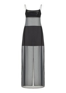 STAUD - Misty Sheer-Paneled Maxi Dress - Black - US 8 - Moda Operandi
