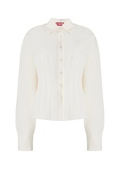 STAUD - Ophelia Cotton-Blend Top - Ivory - M - Moda Operandi