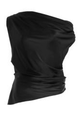 STAUD - Phare Draped Stretch-Silk Top - Black - US 4 - Moda Operandi