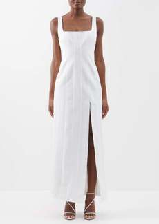 Staud - Portrait Square-neck Grosgrain Maxi Dress - Womens - White