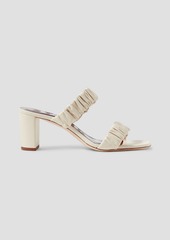 Staud - Ruched leather mules - White - EU 35