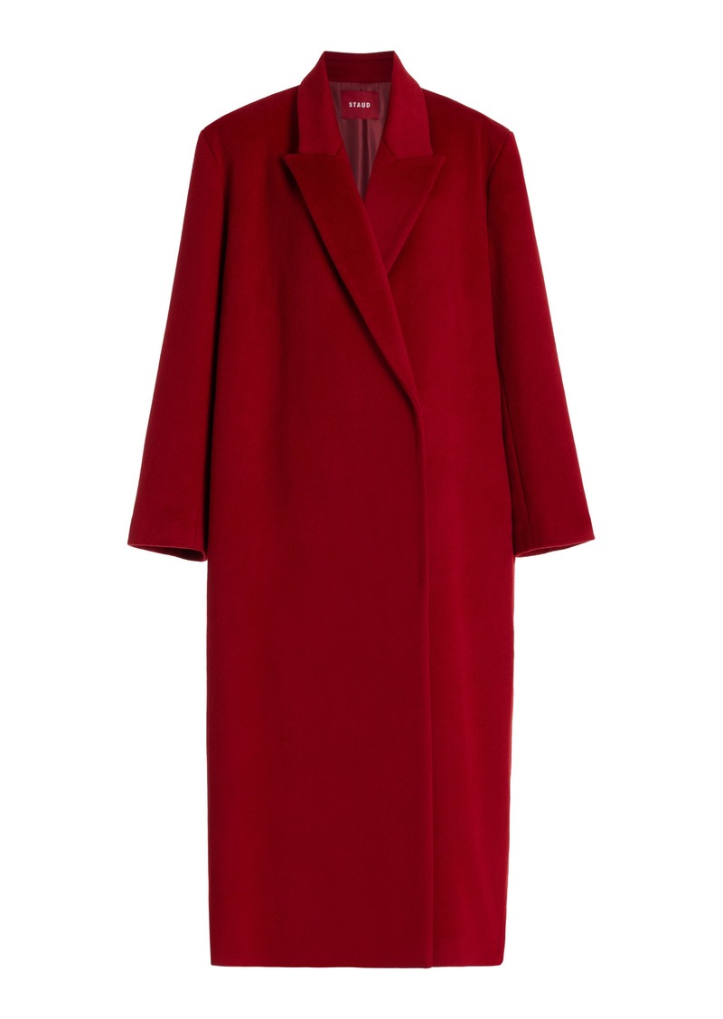 STAUD - Serge Oversized Wool Crepe Coat - Red - M - Moda Operandi