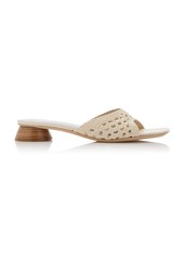 STAUD - Simone Crocheted Leather Mules - White - IT 36 - Moda Operandi