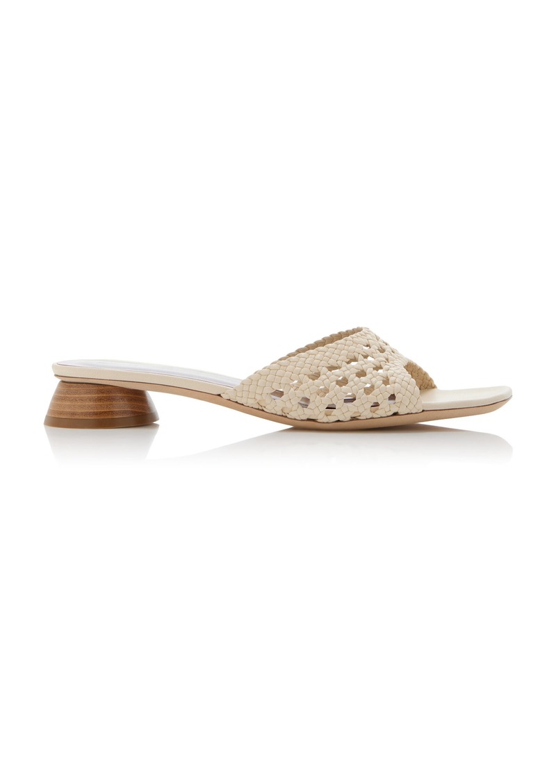 STAUD - Simone Crocheted Leather Mules - White - IT 36 - Moda Operandi